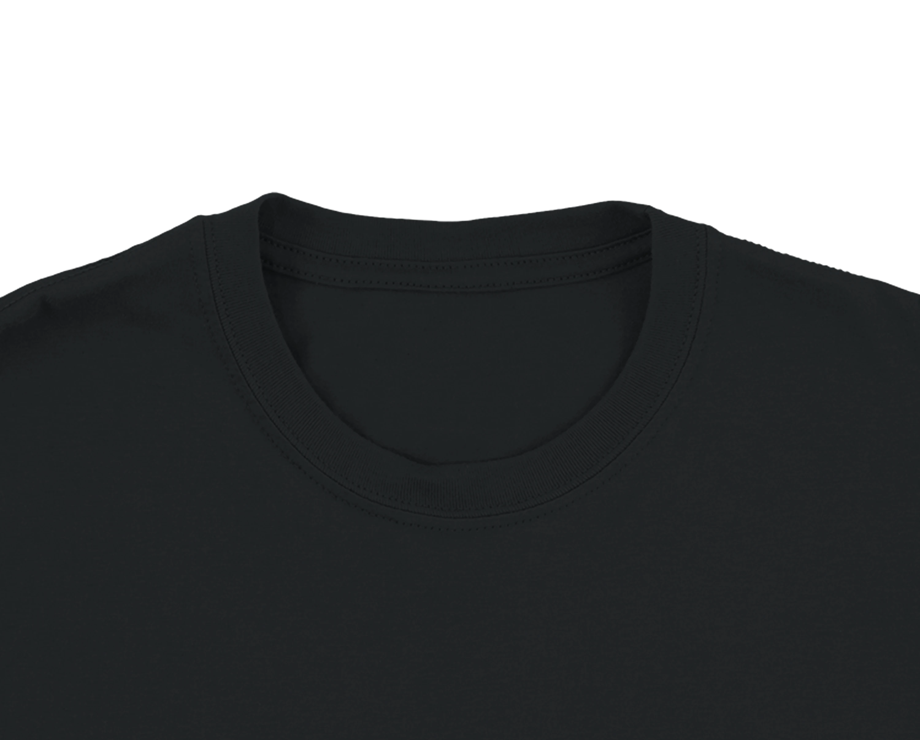 Cuello redondo de camiseta negra de algodón, diseño atemporal y de calidad para hombre