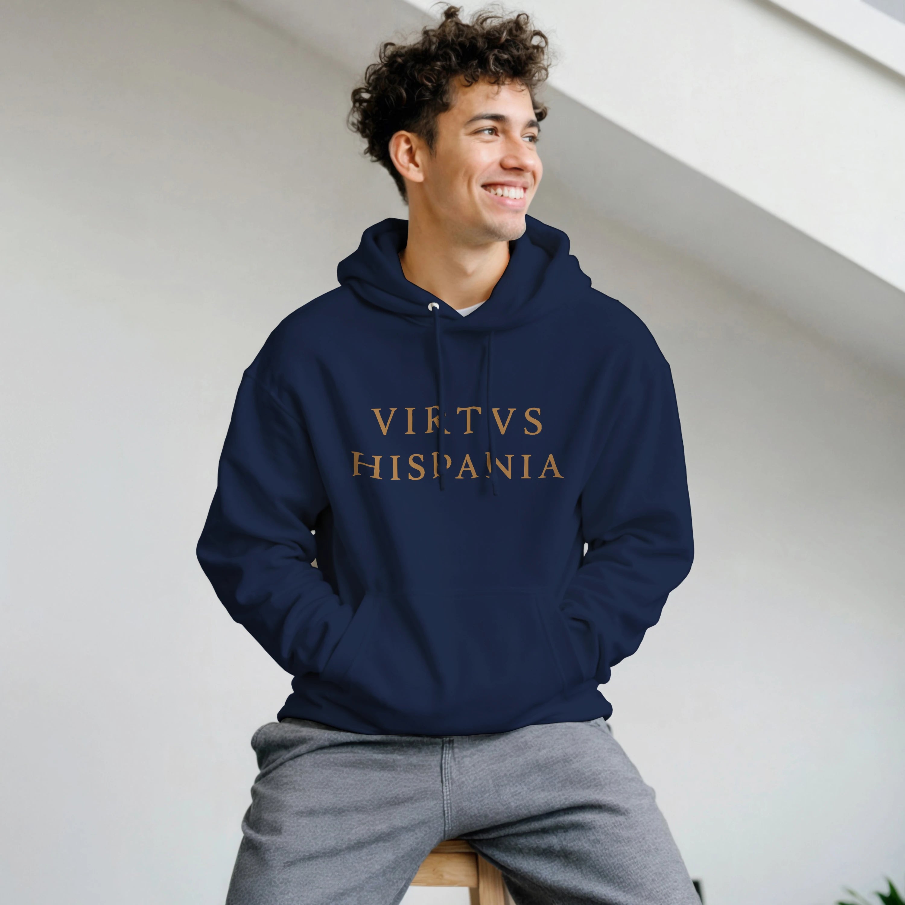 Sudadera con capucha VIRTVS HISPANIA Clássica  –  Navy & Gold